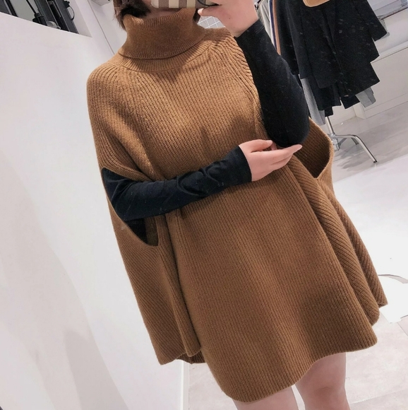 Zara knit turtleneck cape - Picture 3 of 16